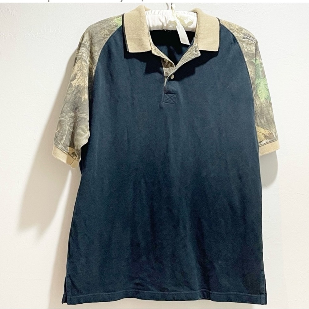 RED HEAD BRAND Men’s Polo Shirt Black & Camouflage Advantage Timber Pique Size L